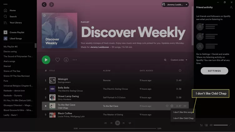 bloquear artistas en Spotify en PC